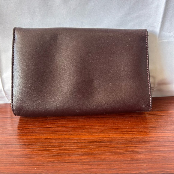 Authentic MANDARINA DUCK Wallet With Key Holder Clutch Purse Burgundy Leather - Picture 3 of 13